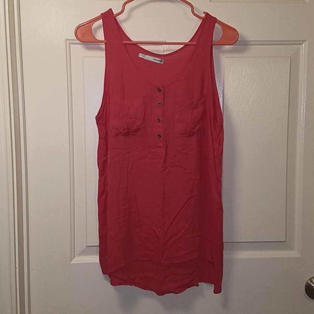 Maurices Pink Chiffon Tank with Pockets
